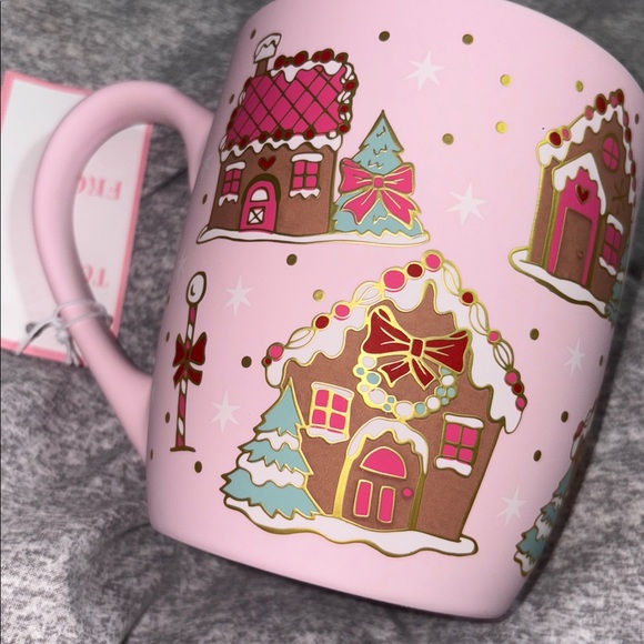 Peppermint & Pine Pink Mug with Gingerbread Design - Picture 6 of 6